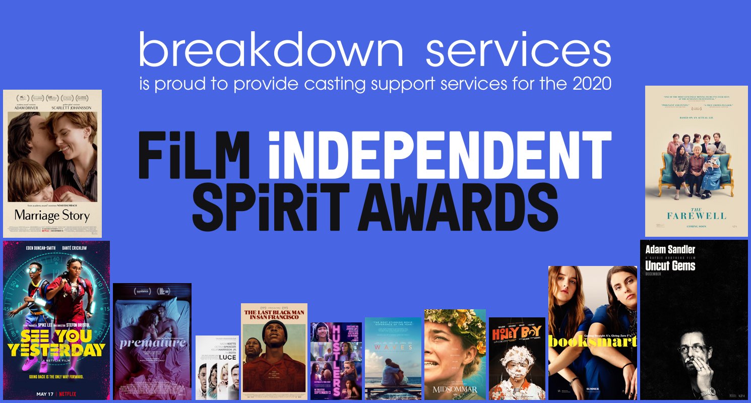 Breakdown Services is proud to provide casting support services for this year's Film Independent Spirit Awards.